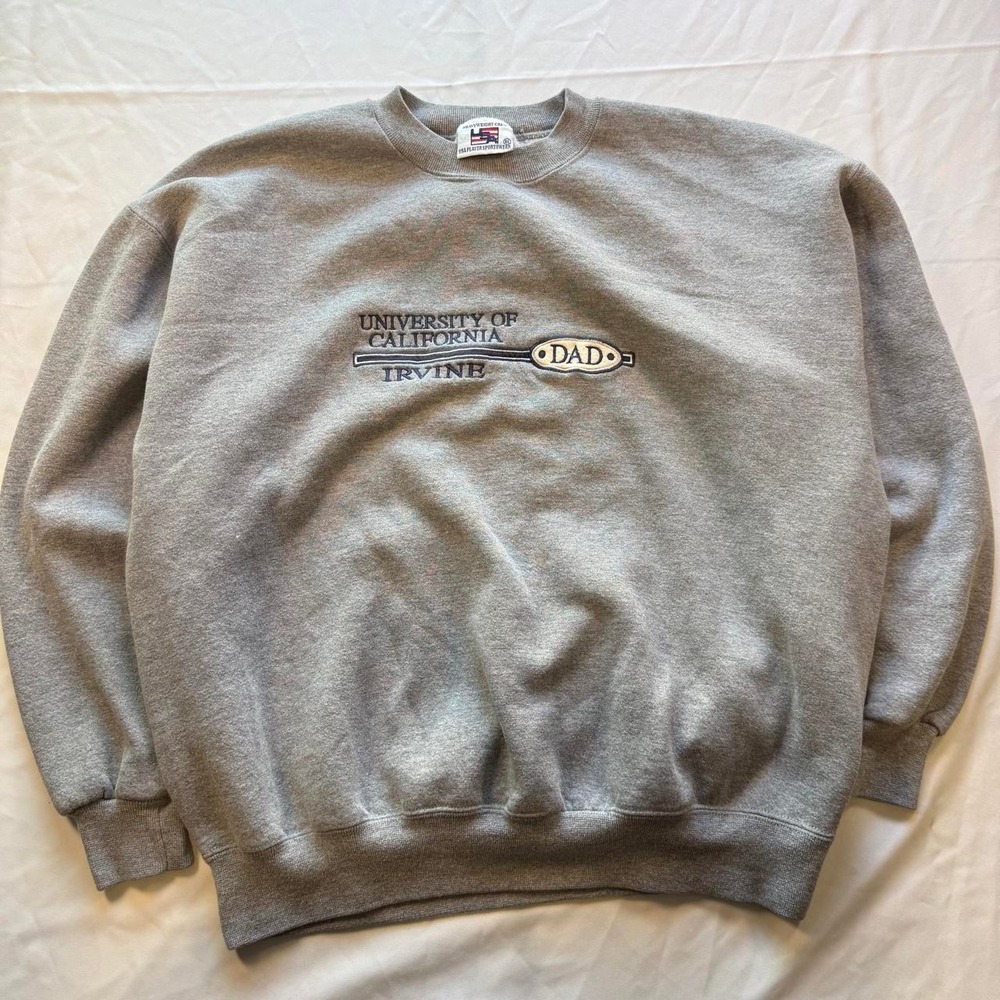 Vintage USA Player Sportswear UC Irvine UCI Dad Sweatshirt Grey XL